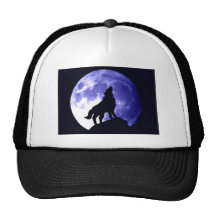 Wolf, der am Mond heult Baseball Kappen
