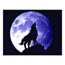 Wolf, der am Mond heult Individuelle Einladungskarten