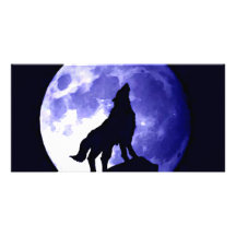 Wolf, der am Mond heult Fotokarte