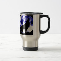 Wolf, der am Mond heult Kaffee Tasse