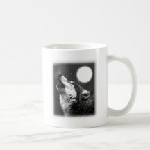 Wolf, der am Mond heult Kaffee Tassen