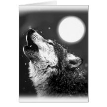 Wolf, der am Mond heult Karten