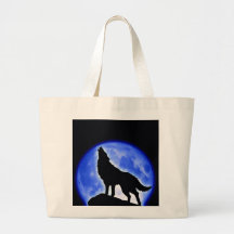 Wolf, der am Mond heult Leinentasche