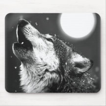 Wolf, der am Mond heult Mauspads