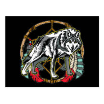 Wolf Dreamcatcher Postkarten