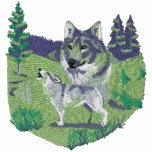 Wolf-Geist Besticktes Hoodie