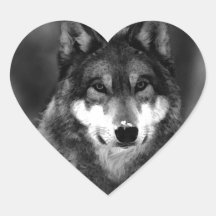 Wolf Herzaufkleber