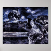 Wolf-Mond Posterdruck