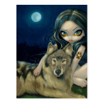 "Wolf-Mond-" Postkarte postkarten