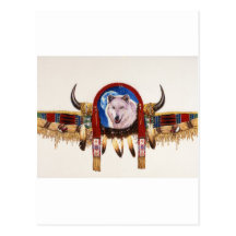 Wolf-Schild-amerikanischer Ureinwohner Postkarte