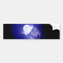 Wolf u. Mond Autoaufkleber
