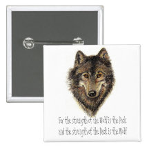 Wolf-und Satz-Zitat - Tiersammlung Anstecknadelbutton