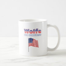 Wolfe für Kongress-patriotische amerikanische Flag Tassen