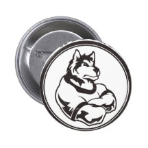 Wölfe oder Wolf-Maskottchen Anstecknadelbutton