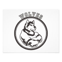Wölfe oder Wolf-Maskottchen Individuelle Einladung