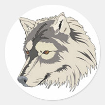 Wolfs-Kopf Runder Sticker