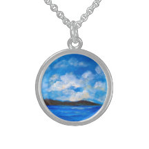 Wolken über See, Sterlingsilber-Kunst-Halskette