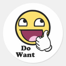 Wollen Sie fantastischen Gesichts-smiley Sticker