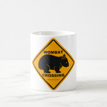 Wombat Überfahrt-Zeichen Kaffee Tassen