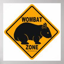 Wombat Zonen-Zeichen Plakatdruck