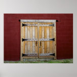 Wooden Door Red Bright Door Photo Poster