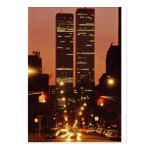 World Trade Center an der Dämmerung Postkarte