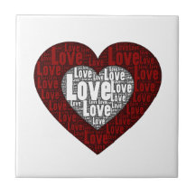 Wort-Kunst: Liebe in einem doppelten Herzen Kachel