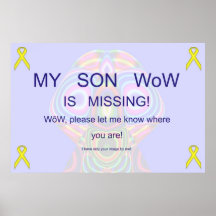 Wow ist vermisst plakate