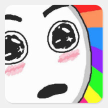 Wow-Regenbogen-Comic-Gesicht Aufkleber