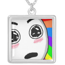 Wow-Regenbogen-Comic-Gesicht Halskette