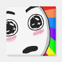 Wow-Regenbogen-Comic-Gesicht Magnets