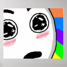 Wow-Regenbogen-Comic-Gesicht Posterdruck