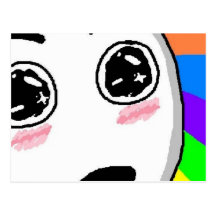 Wow-Regenbogen-Comic-Gesicht Postkarte