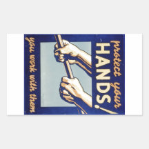WPA - schützen Sie Ihre Hände Rechtecksticker