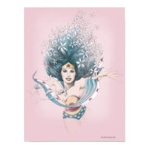 Wunder-Frau und Blumen poster