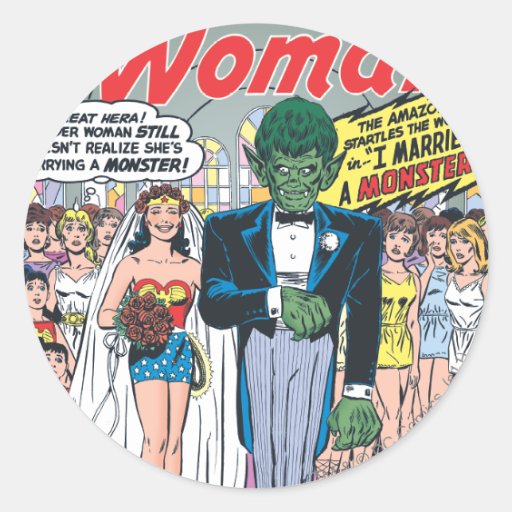 Wunder-Frau verheiratet ein Monster Sticker