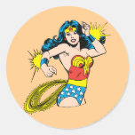 Wunder-Frauen-Drehung mit glühenden Stulpen Sticker
