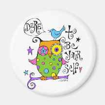 Wunderliche Eulen-Illustration Magnete