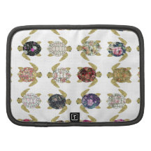 Wunderliche Schildkröten mit girly Retro mit Blume Mappe