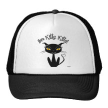 Wunderliche schwarze Katzen-hier Miezekatze, Mieze Kult Cap
