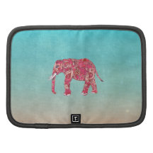 Wunderlicher bunter Elefant Stammes- Blumenpaisley Mappen