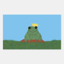 Wunderlicher Frosch-Prinz mit Krone Rechtecksticker