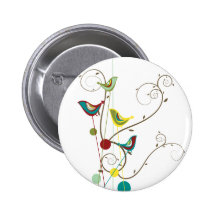 Wunderlicher Sommer-Vogel-Wirbels-moderne Natur-Re Anstecknadel