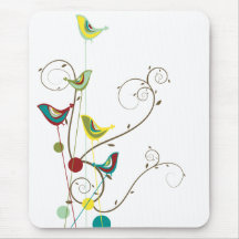 Wunderlicher Sommer-Vogel-Wirbels-moderne Natur-Re Mousepads