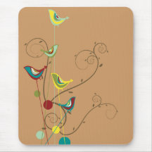 Wunderlicher Sommer-Vogel-Wirbels-moderne Natur-Re Mauspads