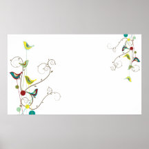 Wunderlicher Sommer-Vogel-Wirbels-moderne Natur-Re Plakatdrucke