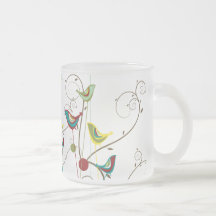 Wunderlicher Sommer-Vogel-Wirbels-moderne Natur-Re Kaffee Tassen