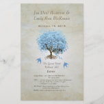 Wunderliches blaues Herz-Blatt-Baum-Hochzeits-Prog Flyer Druck