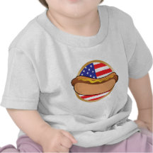 Würstchen-amerikanische Flagge T-shirts