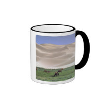 Wüste Asiens, Mongolei, Gobi. Wilde Pferde Tee Tasse